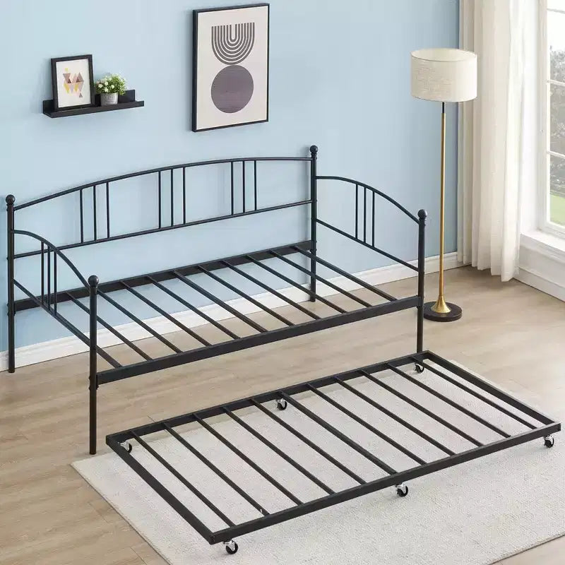Garvee Twin Metal Daybed and Trundle, Sofa Bed - Room & Joy