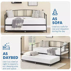 Garvee Twin Metal Daybed and Trundle, Sofa Bed - Room & Joy