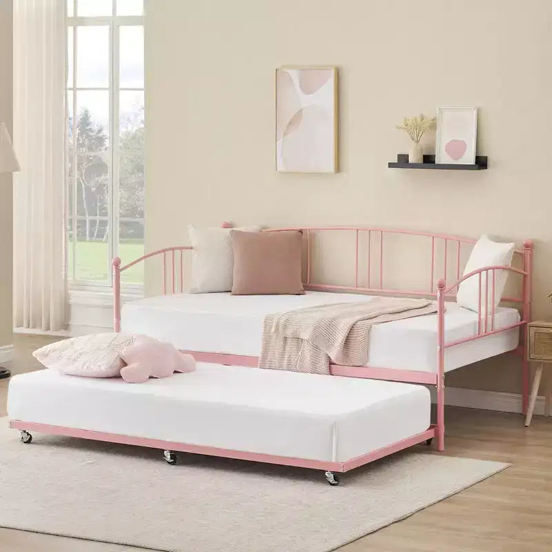 Garvee Twin Metal Daybed and Trundle, Sofa Bed - Room & Joy