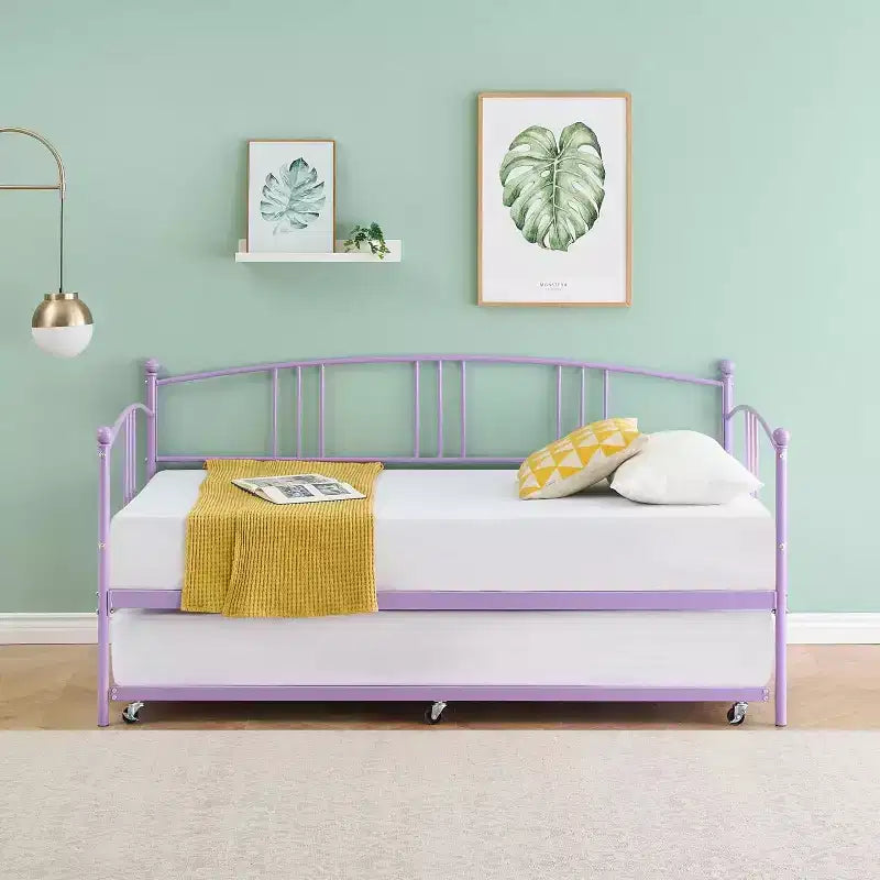 Garvee Twin Metal Daybed and Trundle, Sofa Bed - Room & Joy
