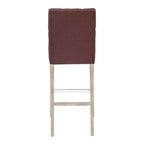 WestinTrends 29 Upholstered Linen Fabric Tufted Bar Stool Chair, Brown