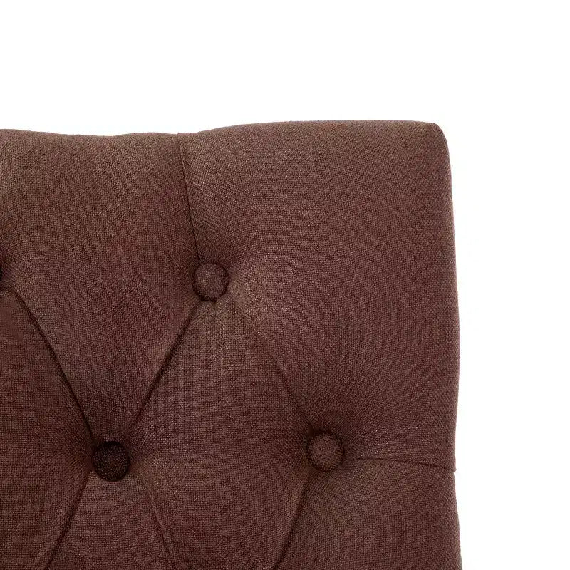 WestinTrends 29 Upholstered Linen Fabric Tufted Bar Stool Chair, Brown