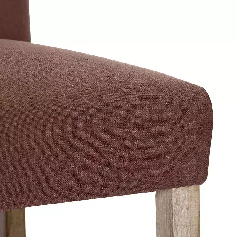 WestinTrends 29 Upholstered Linen Fabric Tufted Bar Stool Chair, Brown