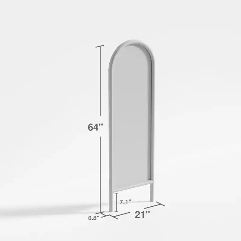 Dovelina Specchio a figura intera con cornice in legno ad arco, da appoggio