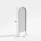Dovelina Specchio a figura intera con cornice in legno ad arco, da appoggio