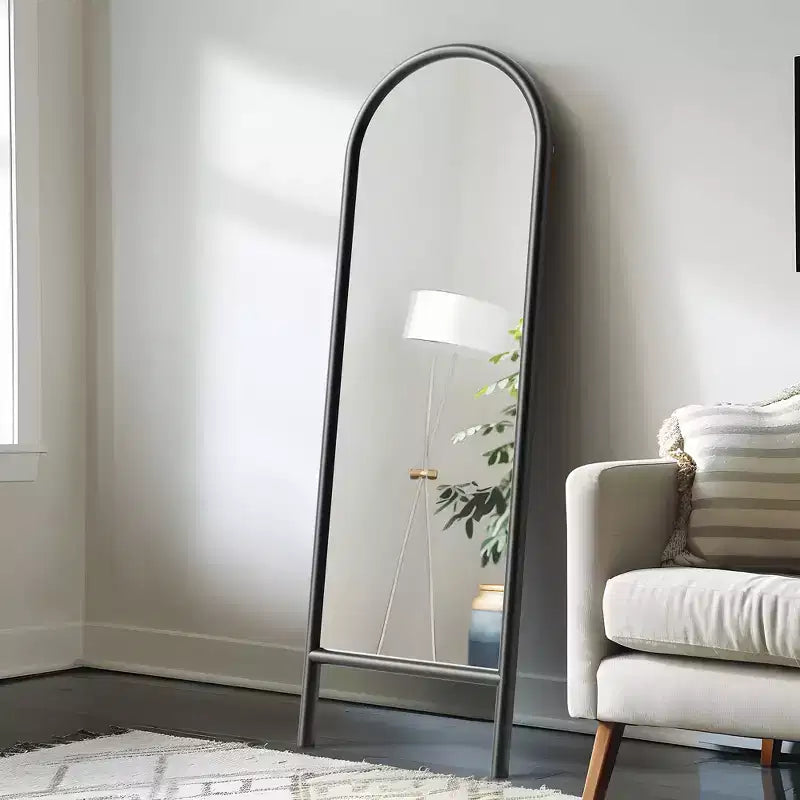 Dovelina Wood Frame Arch Top Full Length Mirror Leaning Mirror