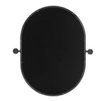 Specchio Ovale Dovelina per Bagno, con Cornice in Metallo e Funzione Pivot