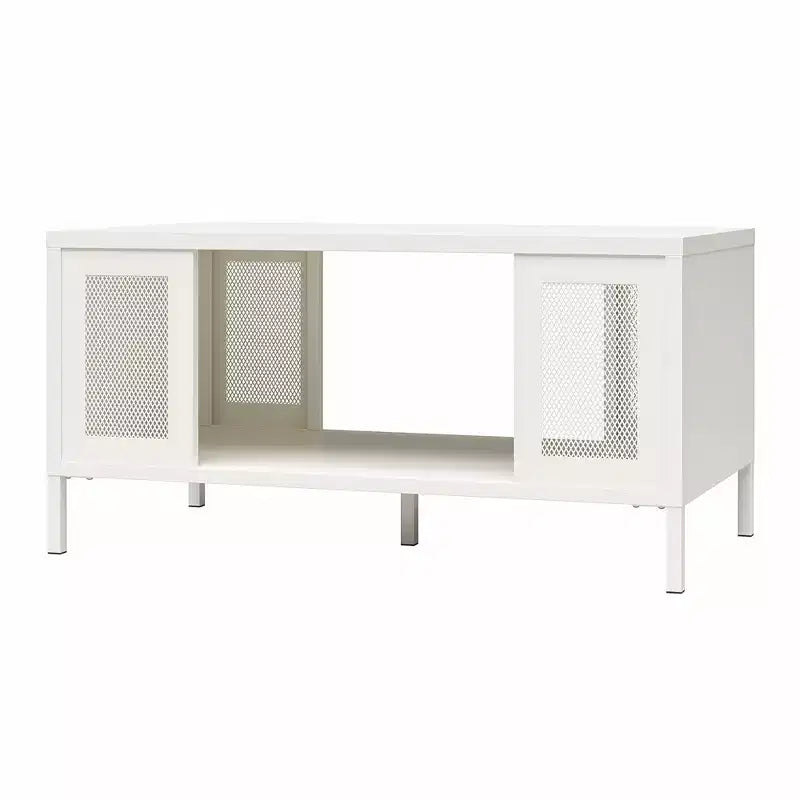RealRooms Shadwick Metal Coffee Table with Perforated Metal Mesh Accents