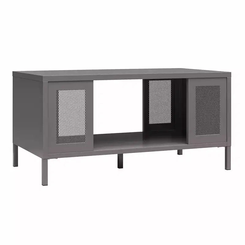 RealRooms Shadwick Metal Coffee Table with Perforated Metal Mesh Accents