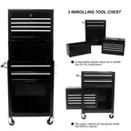 6 Drawer Rolling Tool Chest with Wheels,Meta Tool Storage Cabinets with Detachable Top Tool Box,Tool Cart on Wheels for Workshop Warehouse Garage