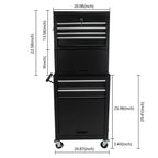 6 Drawer Rolling Tool Chest with Wheels,Meta Tool Storage Cabinets with Detachable Top Tool Box,Tool Cart on Wheels for Workshop Warehouse Garage