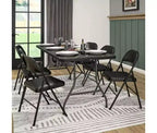 SUGIFT Folding Chairs with Padded Seats 6 Pack Black Metal Padded Folding Chair with Steel Frame for Events Office Wedding Party - 330 lb Capacity