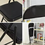 SUGIFT Folding Chairs with Padded Seats 6 Pack Black Metal Padded Folding Chair with Steel Frame for Events Office Wedding Party - 330 lb Capacity