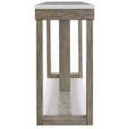 Signature Design by Ashley Loyaska Casual Sofa Table with Marble Top, Brown & White