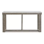 Signature Design by Ashley Loyaska Casual Sofa Table with Marble Top, Brown & White