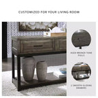 Signature Design by Ashley Johurst 2 Drawer Sofa/Console Table, Grayish Brown