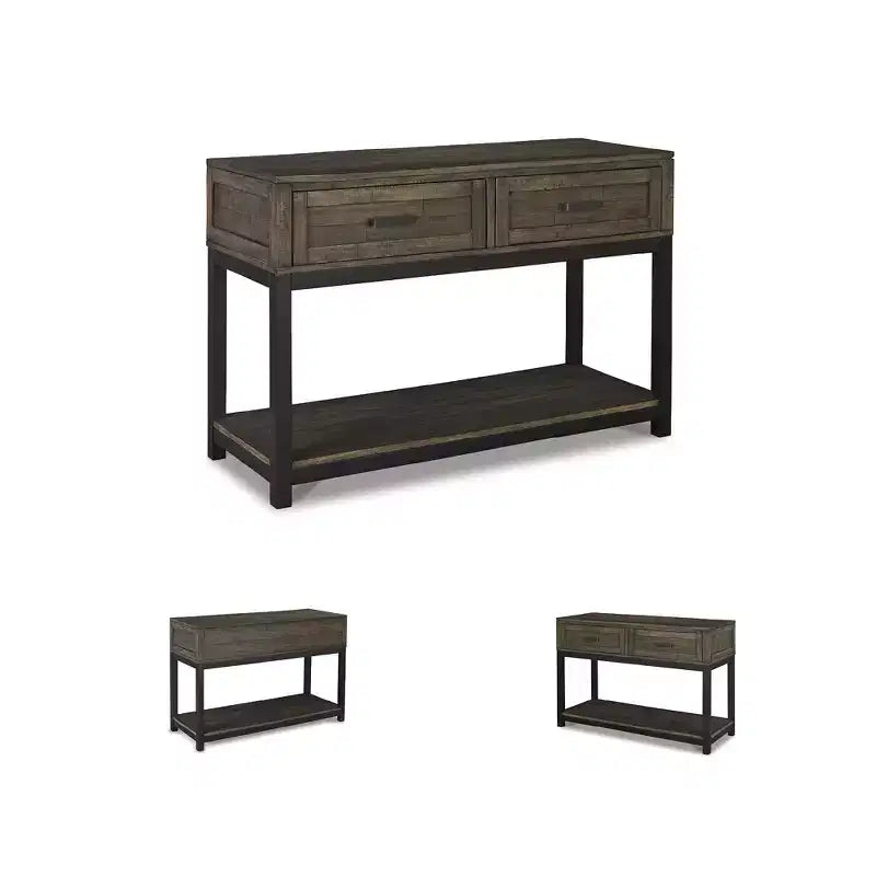 Signature Design by Ashley Johurst 2 Drawer Sofa/Console Table, Grayish Brown