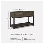 Signature Design by Ashley Johurst 2 Drawer Sofa/Console Table, Grayish Brown