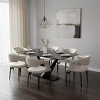 Sedia da pranzo moderna LeisureMod Entice, sedile in pelle imbottito con schienale aperto curvo e gambe in metallo, cucina moderna, sala da pranzo, casa, posti a sedere per bar