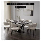 Sedia da pranzo moderna LeisureMod Entice, sedile in pelle imbottito con schienale aperto curvo e gambe in metallo, cucina moderna, sala da pranzo, casa, posti a sedere per bar
