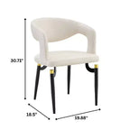 Sedia da pranzo moderna LeisureMod Entice, sedile in pelle imbottito con schienale aperto curvo e gambe in metallo, cucina moderna, sala da pranzo, casa, posti a sedere per bar
