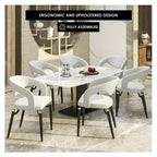 Sedia da pranzo moderna LeisureMod Entice, sedile in pelle imbottito con schienale aperto curvo e gambe in metallo, cucina moderna, sala da pranzo, casa, posti a sedere per bar