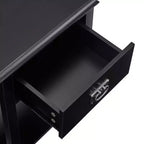 VECELO Nightstand Set of 2-with Charging Station, Black End/Side Table with USB Ports, Nightstands with 3-Drawers Storage Shelf