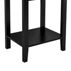 VECELO Nightstand Set of 2-with Charging Station, Black End/Side Table with USB Ports, Nightstands with 3-Drawers Storage Shelf