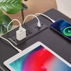 VECELO Nightstand Set of 2-with Charging Station, Black End/Side Table with USB Ports, Nightstands with 3-Drawers Storage Shelf