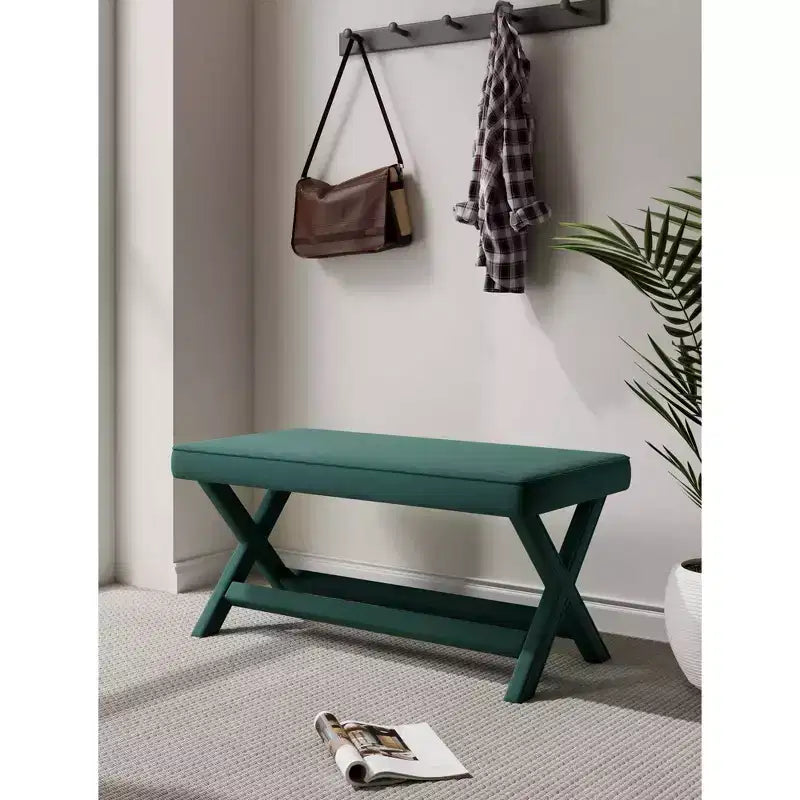 Manhattan Comfort Abigail Pouf Doppio Rivestito in Velluto