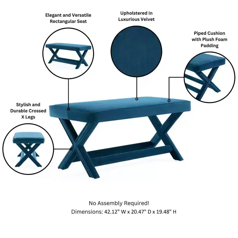 Manhattan Comfort Abigail Pouf Doppio Rivestito in Velluto
