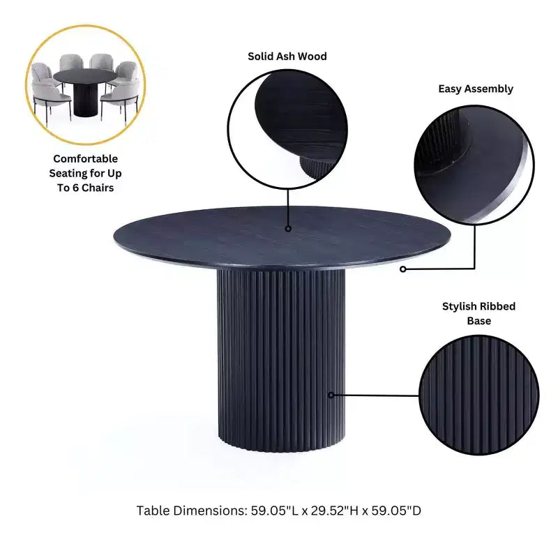 Manhattan Comfort 7pc 59.05" Hathaway and Flor Round Dining Set