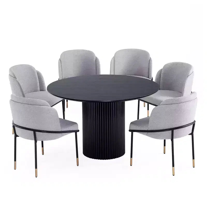 Manhattan Comfort 7pc 59.05" Hathaway and Flor Round Dining Set