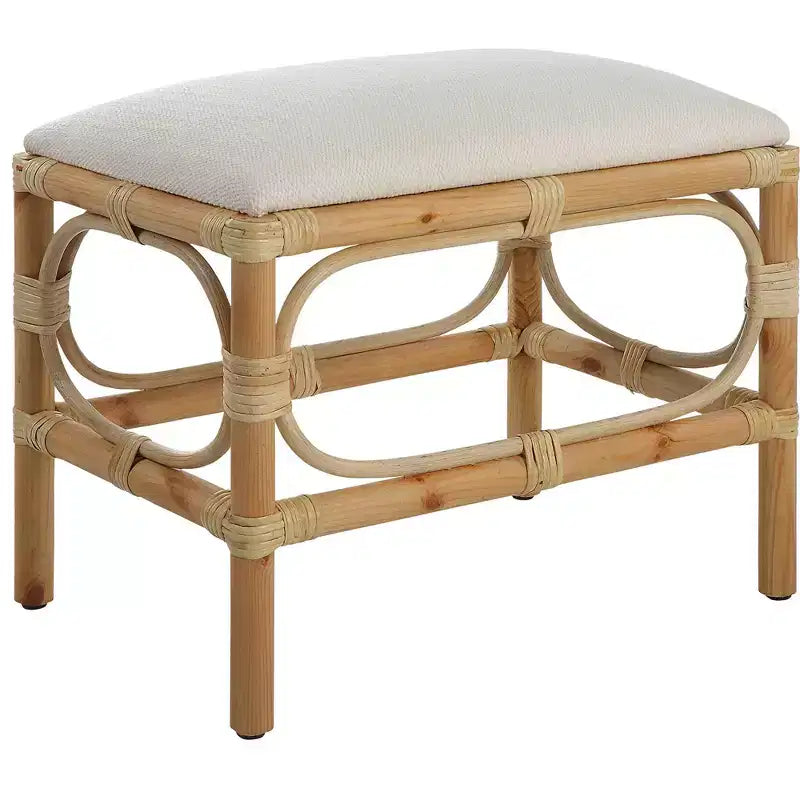 Uttermost Laguna 24W White Fabric Rectangular Small Bench