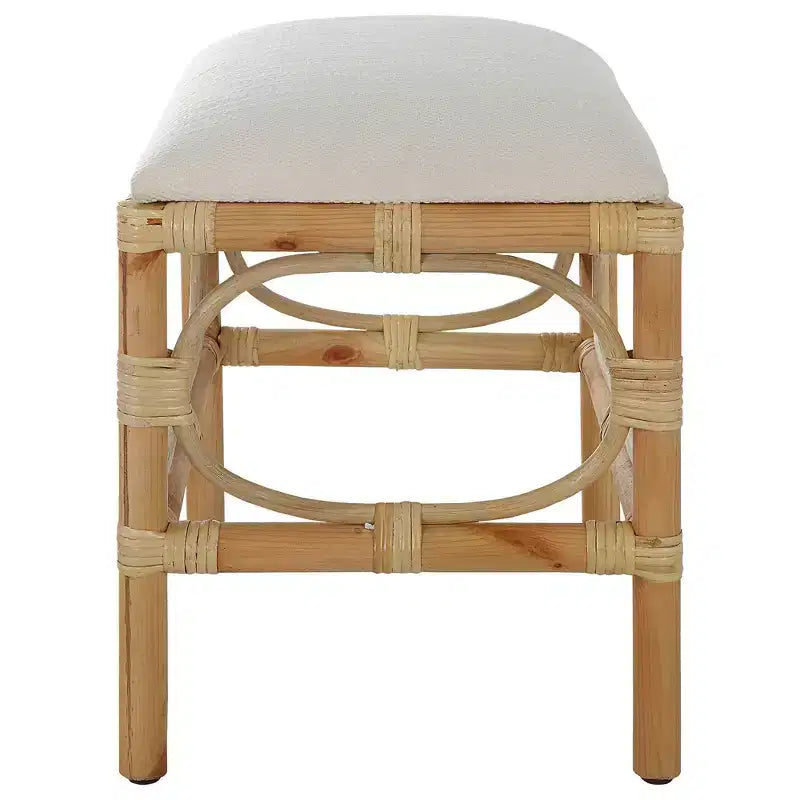 Uttermost Laguna 24W White Fabric Rectangular Small Bench
