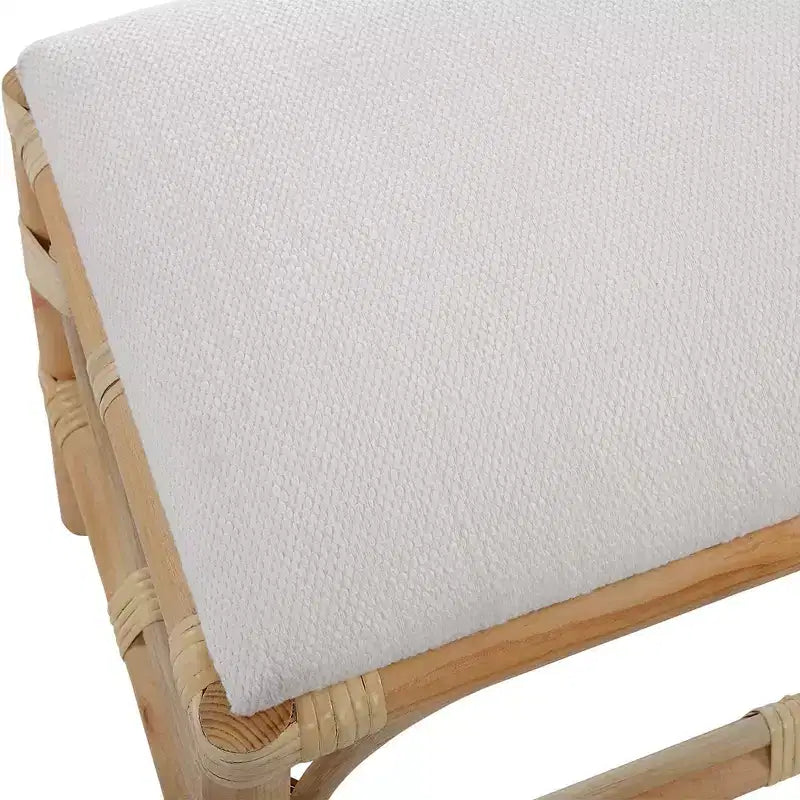 Uttermost Laguna 24W White Fabric Rectangular Small Bench