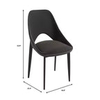 LeisureMod Amalfi Sedia da pranzo moderna, seduta in tessuto imbottito con gambe in metallo, comoda seduta d'accento per cucina, sala da pranzo o ufficio