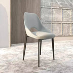 LeisureMod Amalfi Sedia da pranzo moderna, seduta in tessuto imbottito con gambe in metallo, comoda seduta d'accento per cucina, sala da pranzo o ufficio
