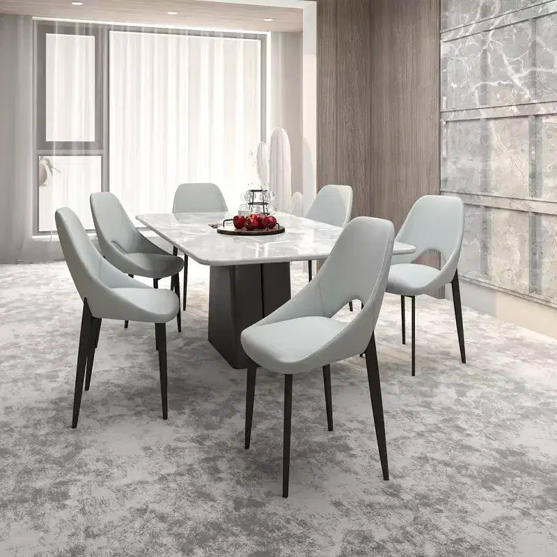 LeisureMod Amalfi Sedia da pranzo moderna, seduta in tessuto imbottito con gambe in metallo, comoda seduta d'accento per cucina, sala da pranzo o ufficio