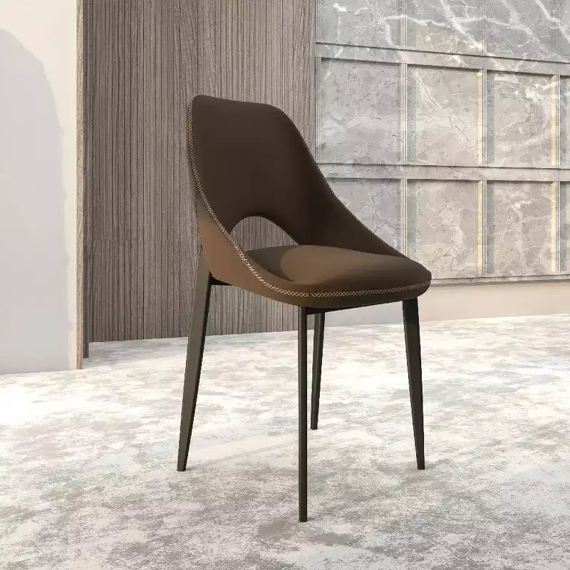 LeisureMod Amalfi Sedia da pranzo moderna, seduta in tessuto imbottito con gambe in metallo, comoda seduta d'accento per cucina, sala da pranzo o ufficio