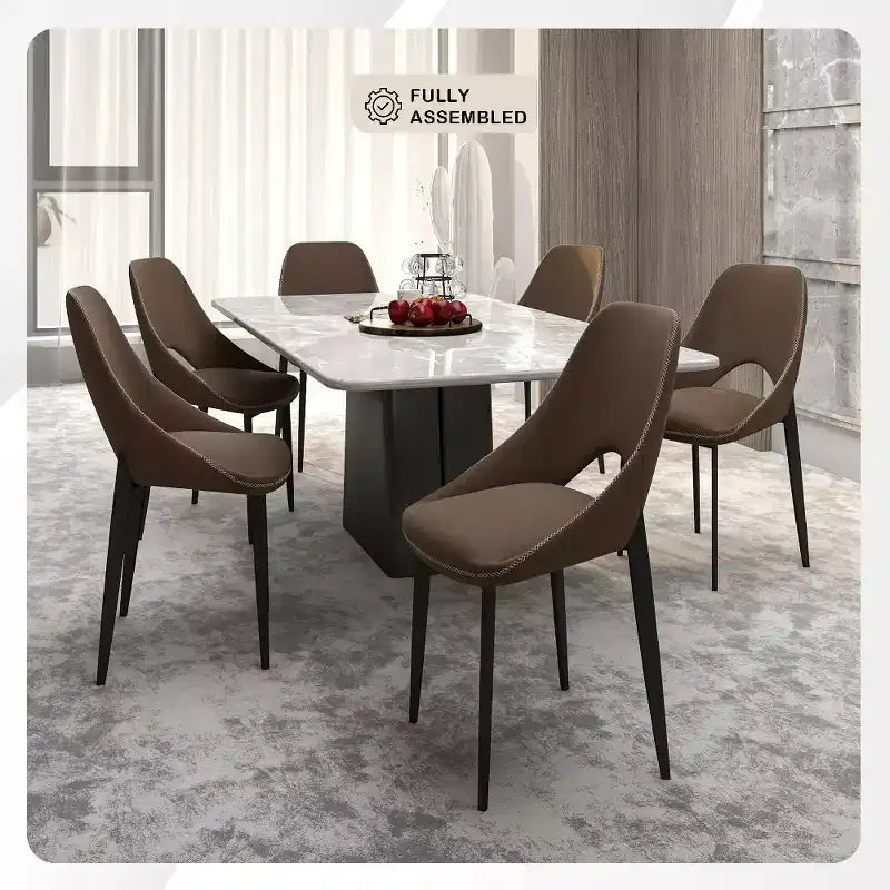 LeisureMod Amalfi Sedia da pranzo moderna, seduta in tessuto imbottito con gambe in metallo, comoda seduta d'accento per cucina, sala da pranzo o ufficio