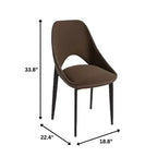 LeisureMod Amalfi Sedia da pranzo moderna, seduta in tessuto imbottito con gambe in metallo, comoda seduta d'accento per cucina, sala da pranzo o ufficio