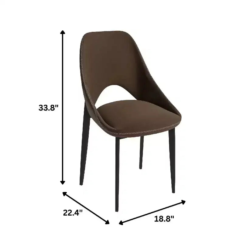 LeisureMod Amalfi Sedia da pranzo moderna, seduta in tessuto imbottito con gambe in metallo, comoda seduta d'accento per cucina, sala da pranzo o ufficio