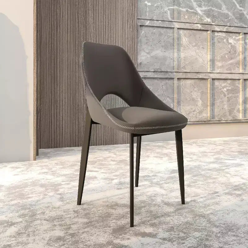 LeisureMod Amalfi Sedia da pranzo moderna, seduta in tessuto imbottito con gambe in metallo, comoda seduta d'accento per cucina, sala da pranzo o ufficio