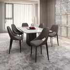 LeisureMod Amalfi Sedia da pranzo moderna, seduta in tessuto imbottito con gambe in metallo, comoda seduta d'accento per cucina, sala da pranzo o ufficio