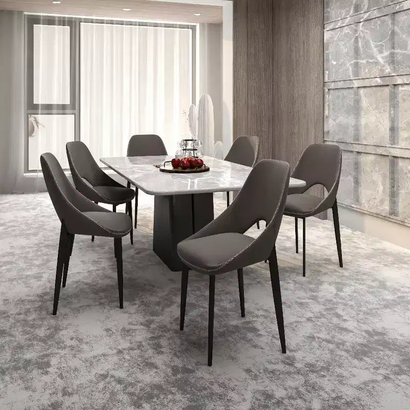 LeisureMod Amalfi Sedia da pranzo moderna, seduta in tessuto imbottito con gambe in metallo, comoda seduta d'accento per cucina, sala da pranzo o ufficio