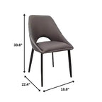 LeisureMod Amalfi Sedia da pranzo moderna, seduta in tessuto imbottito con gambe in metallo, comoda seduta d'accento per cucina, sala da pranzo o ufficio