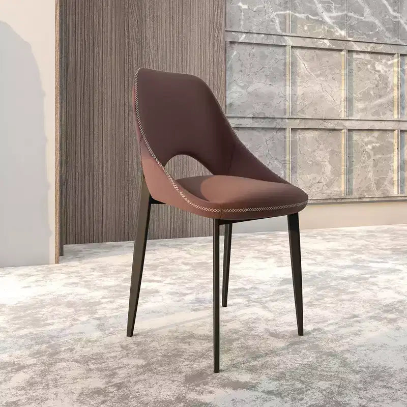 LeisureMod Amalfi Sedia da pranzo moderna, seduta in tessuto imbottito con gambe in metallo, comoda seduta d'accento per cucina, sala da pranzo o ufficio