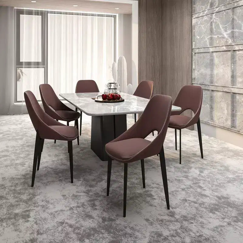 LeisureMod Amalfi Sedia da pranzo moderna, seduta in tessuto imbottito con gambe in metallo, comoda seduta d'accento per cucina, sala da pranzo o ufficio
