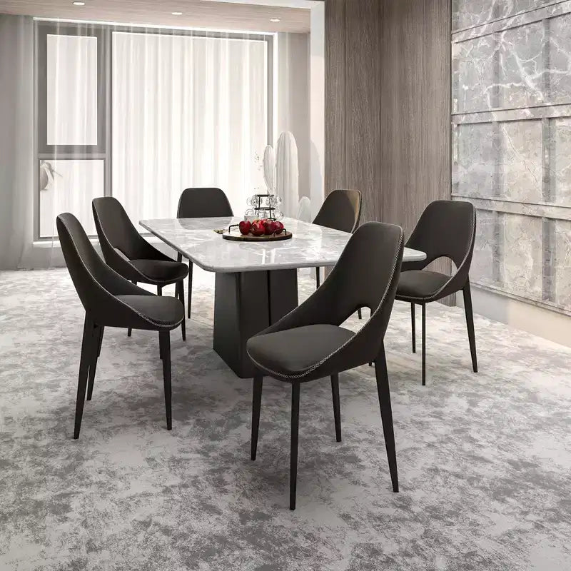 LeisureMod Amalfi Modern Dining Chair, Upholstered Fabric Seat with Metal Legs, Comfortable Accent Seating for Kitchen, Dining Room, or Office